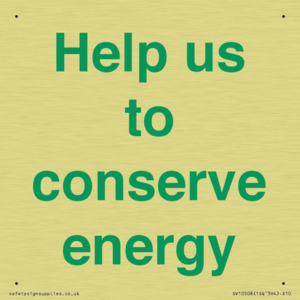 Help us to conserve energy 